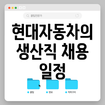 현대자동차의 생산직 채용 일정