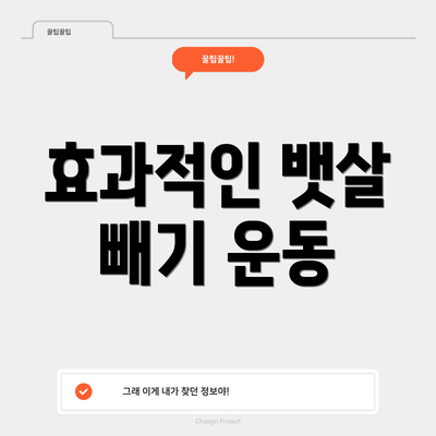 효과적인 뱃살 빼기 운동