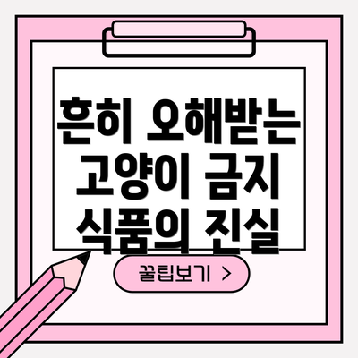 흔히 오해받는 고양이 금지 식품의 진실