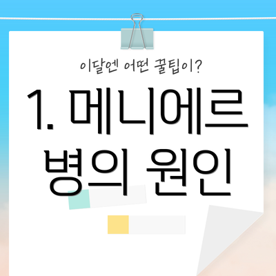 1. 메니에르 병의 원인