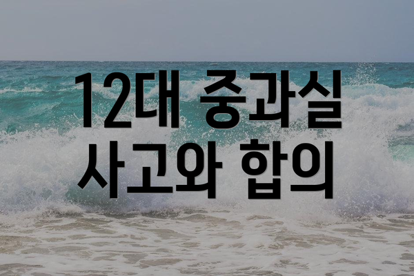 12대 중과실 사고와 합의