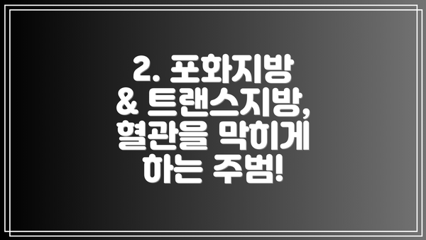 2. 포화지방 & 트랜스지방, 혈관을 막히게 하는 주범!