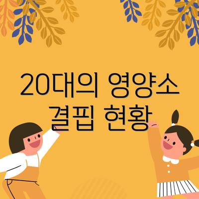 20대의 영양소 결핍 현황