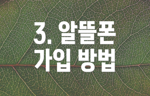 3. 알뜰폰 가입 방법