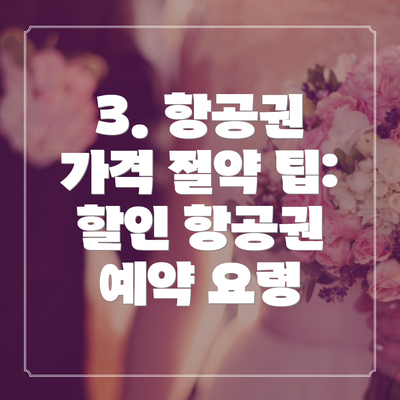 3. 항공권 가격 절약 팁: 할인 항공권 예약 요령