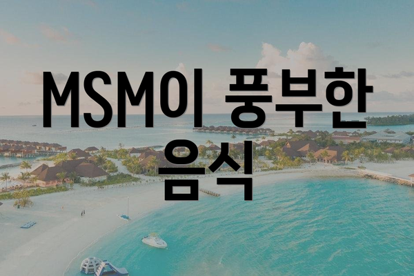 MSM이 풍부한 음식