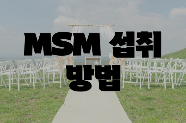 MSM 섭취 방법