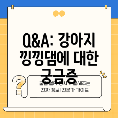 Q&A: 강아지 낑낑댐에 대한 궁금증