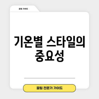 기온별 스타일의 중요성