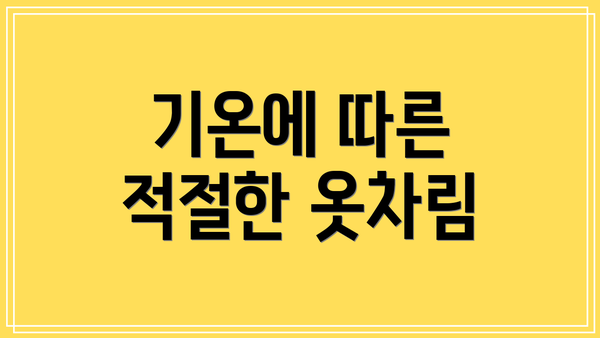 기온에 따른 적절한 옷차림