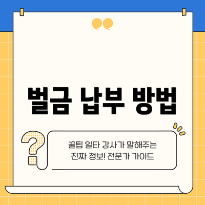 벌금 납부 방법