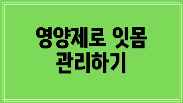 영양제로 잇몸 관리하기