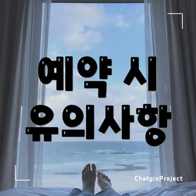 예약 시 유의사항