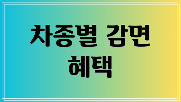 차종별 감면 혜택