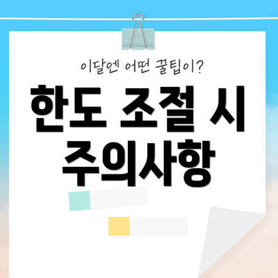 한도 조절 시 주의사항