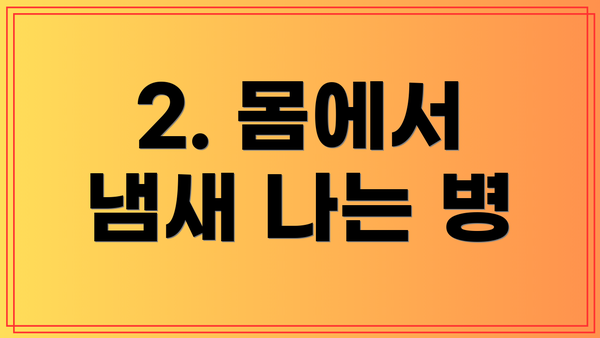 2. 몸에서 냄새 나는 병