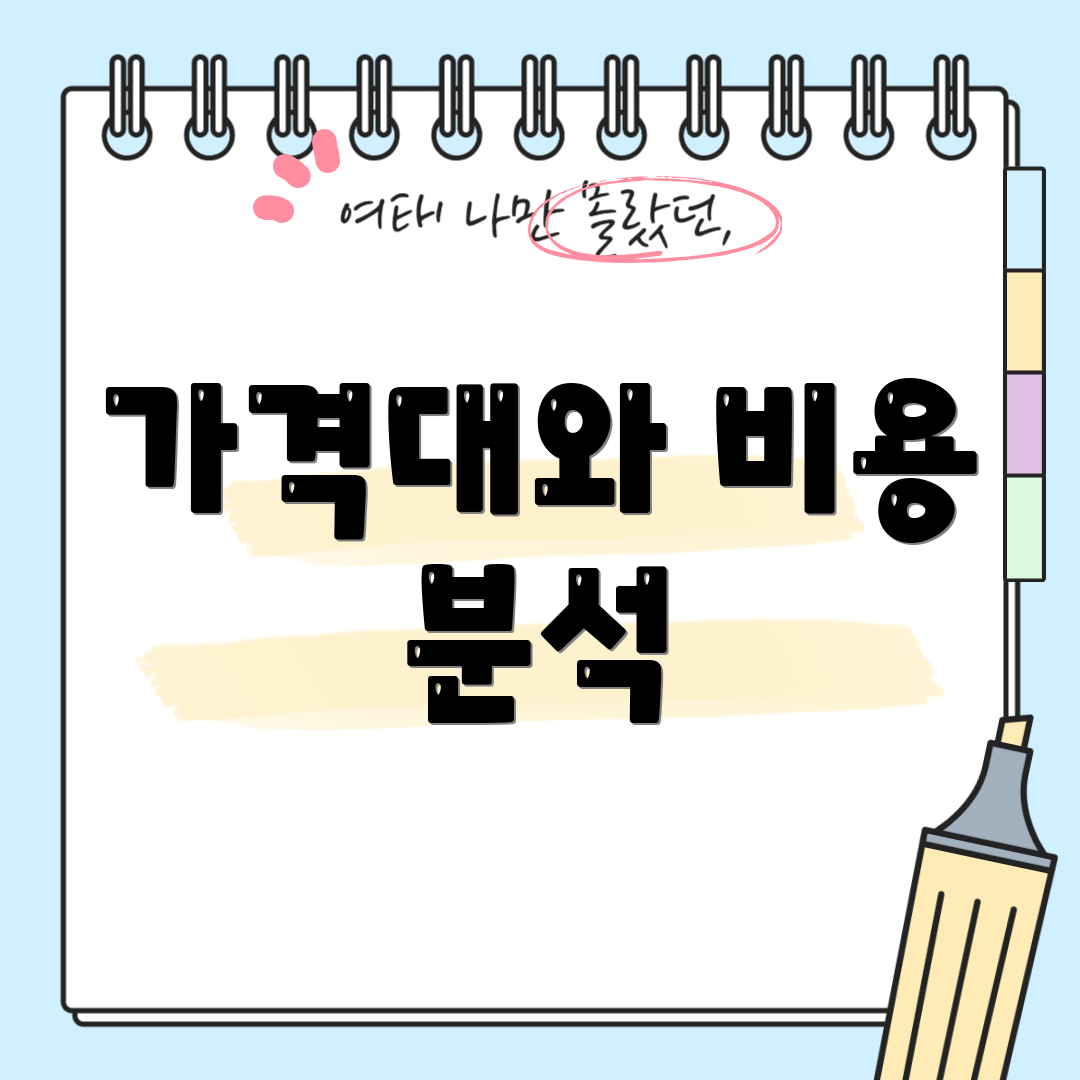 가격대와 비용 분석