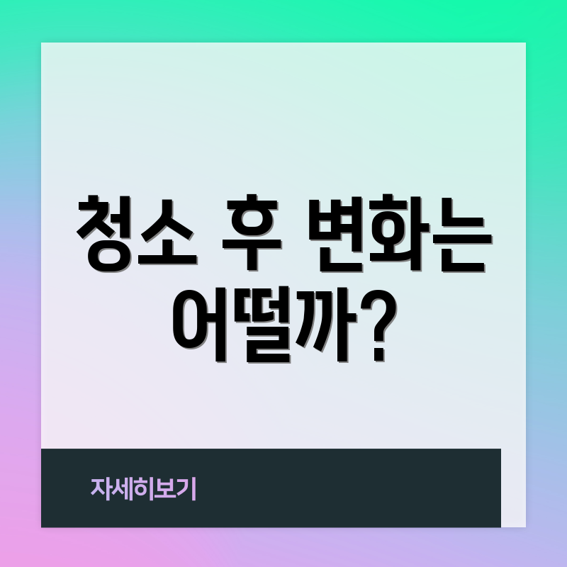 청소 후 변화는 어떨까?