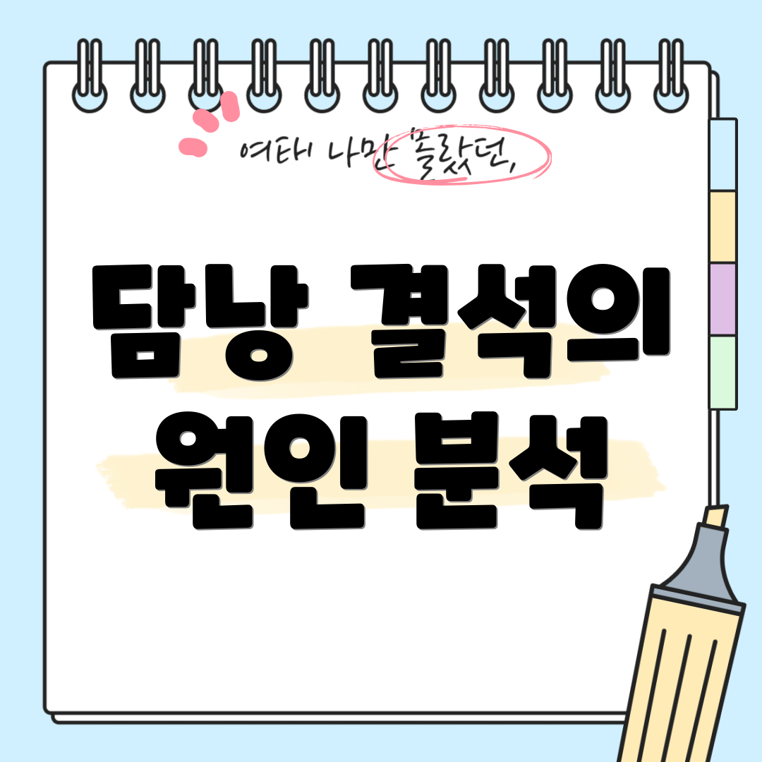 담낭 결석의 원인 분석