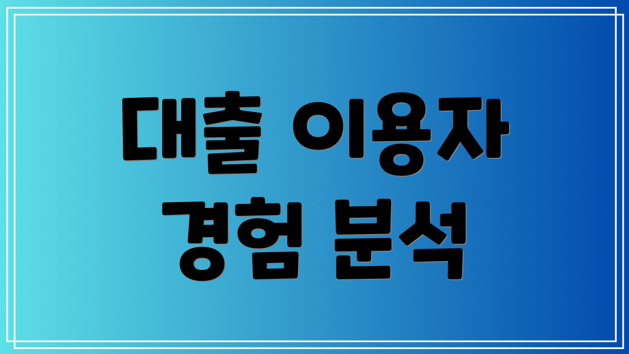 대출 이용자 경험 분석