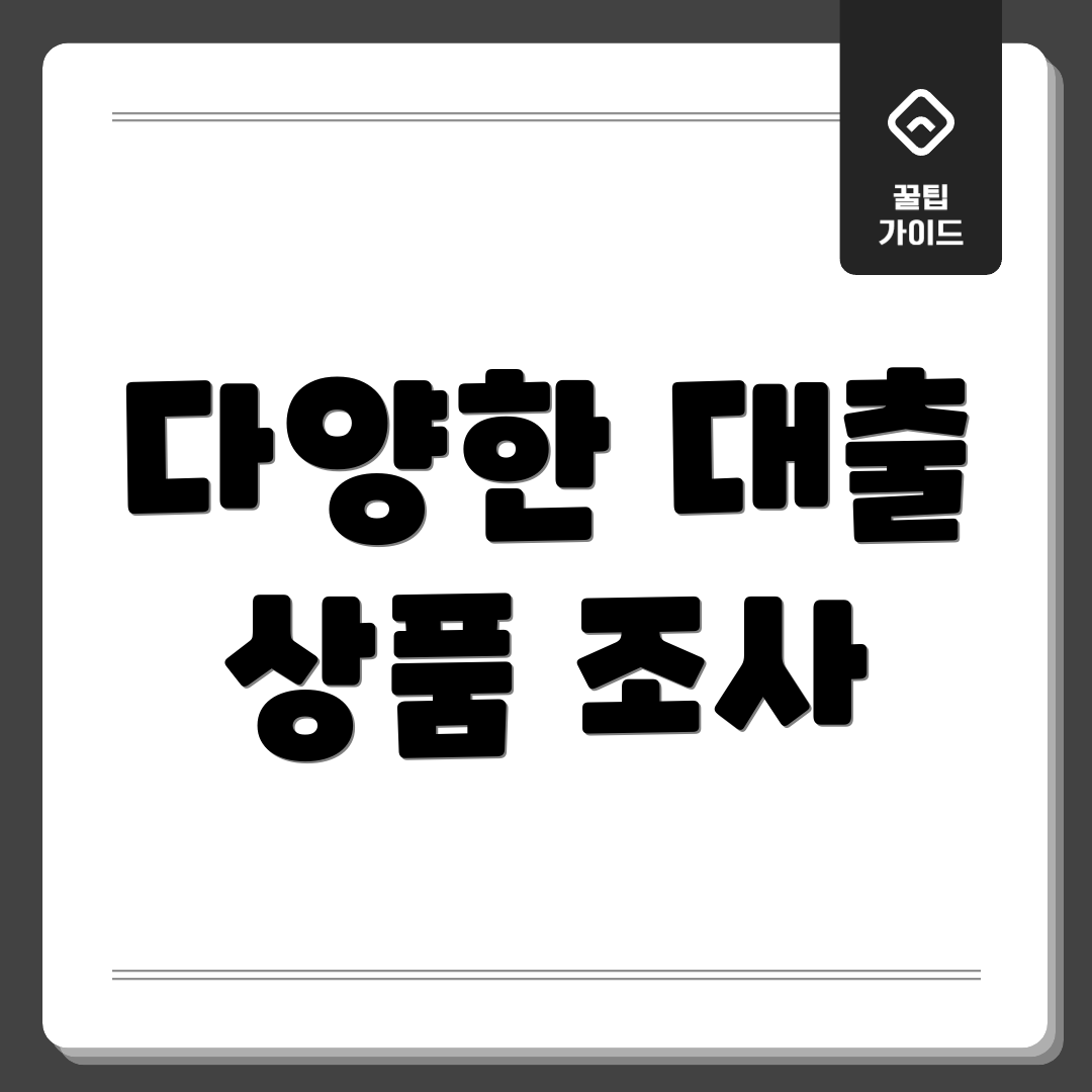 다양한 대출 상품 조사