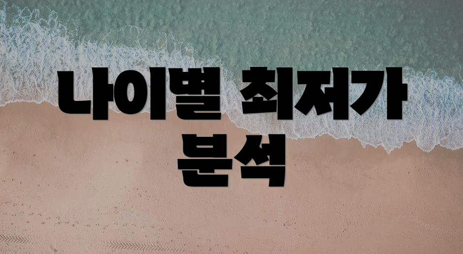 나이별 최저가 분석