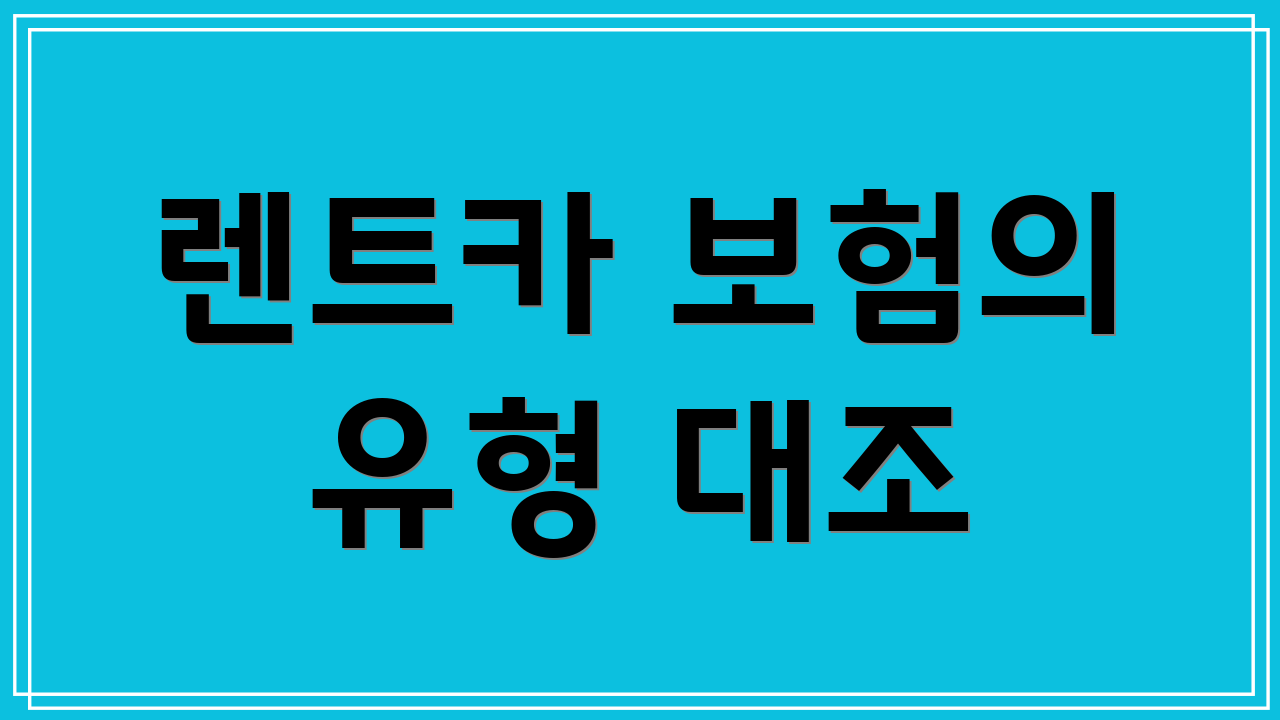 렌트카 보험의 유형 대조