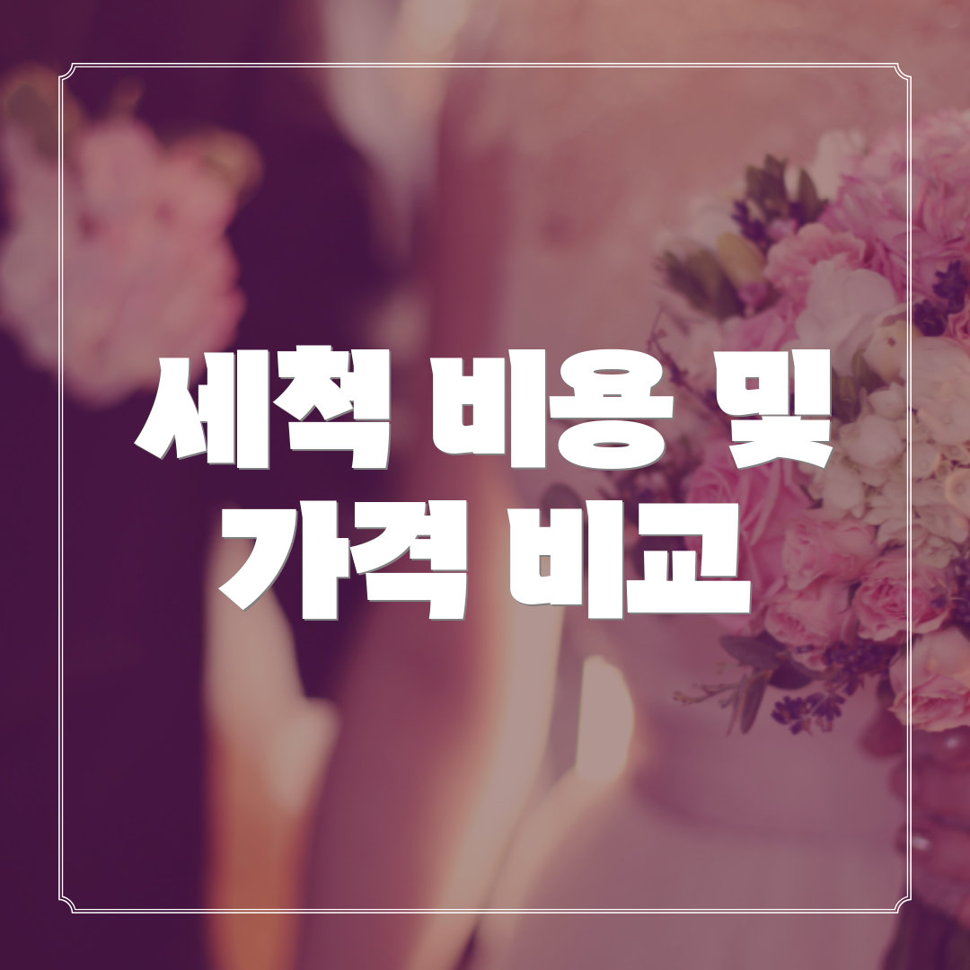 세척 비용 및 가격 비교