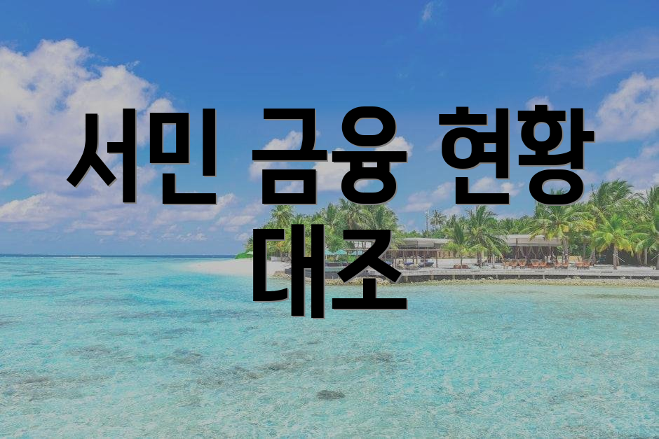 서민 금융 현황 대조