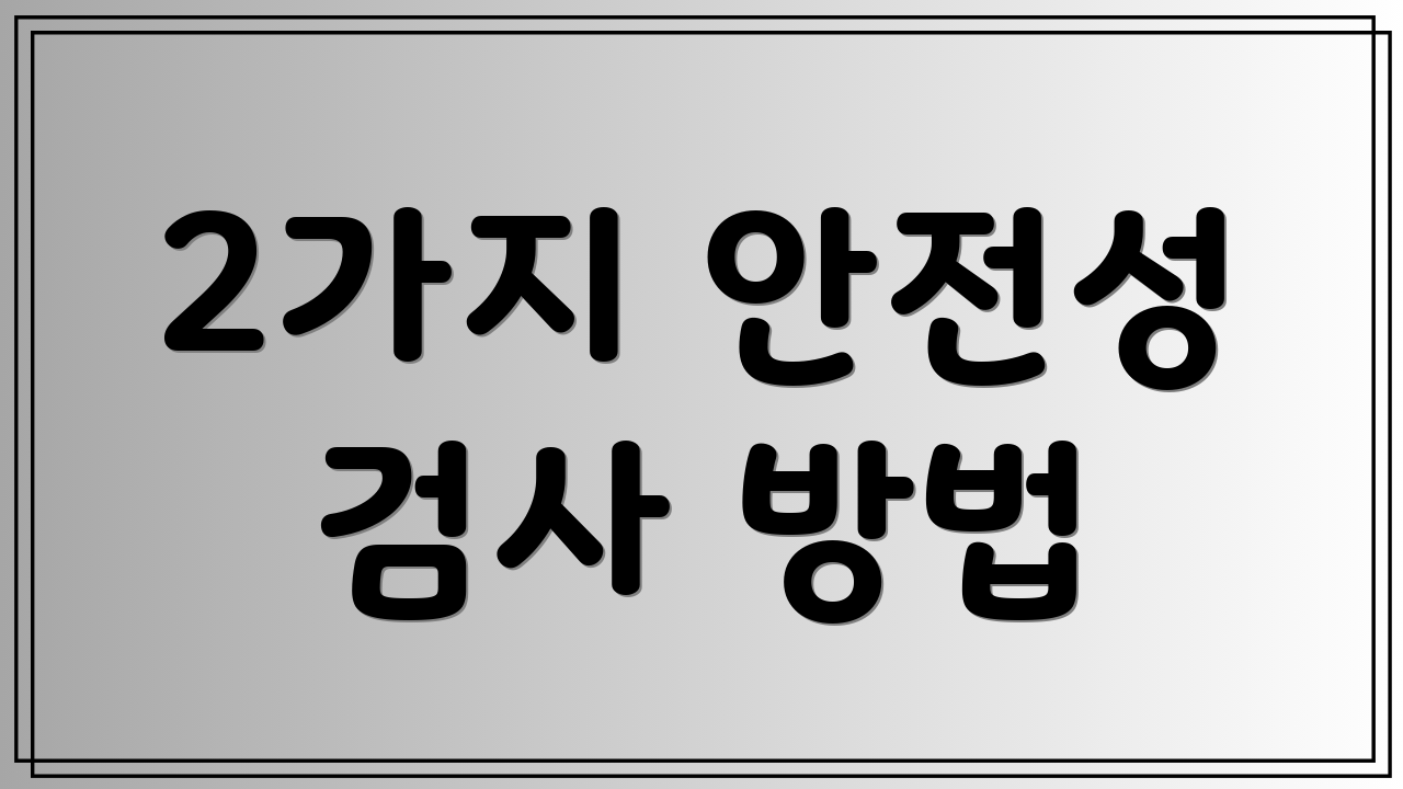 2가지 안전성 검사 방법