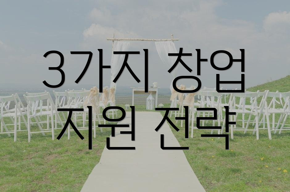 3가지 창업 지원 전략