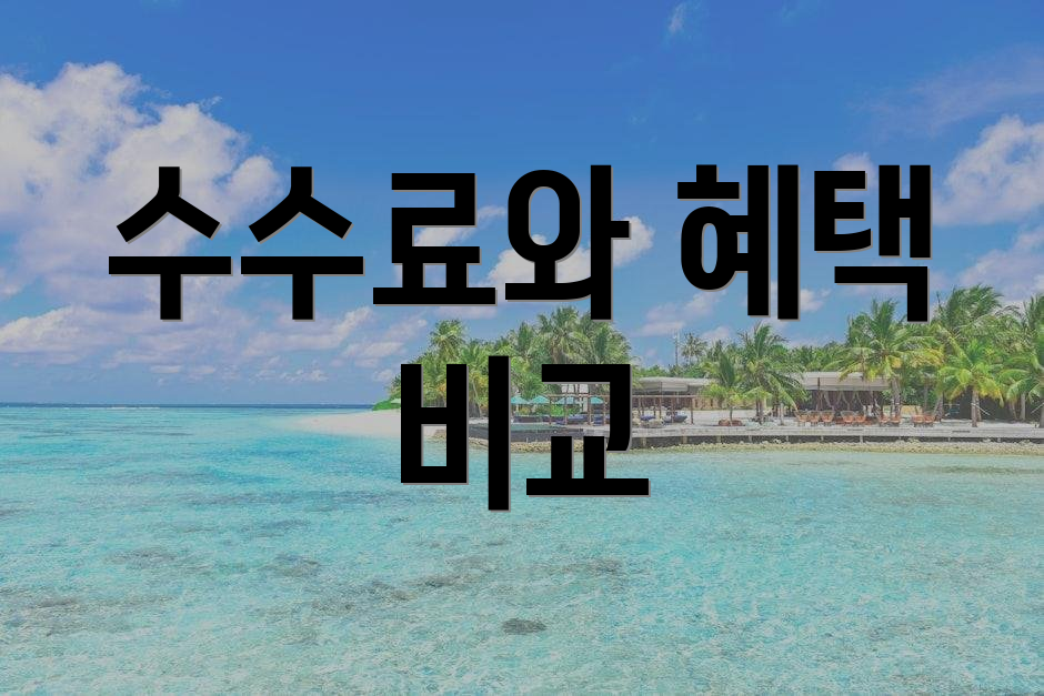 수수료와 혜택 비교