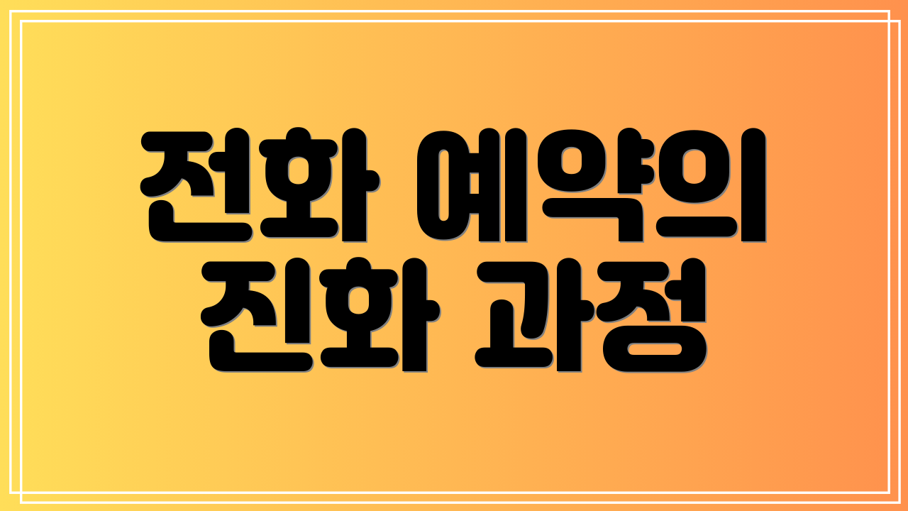 전화 예약의 진화 과정