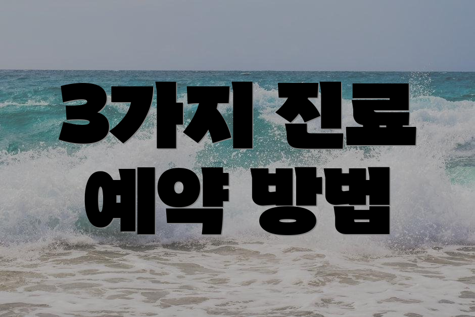 3가지 진료 예약 방법