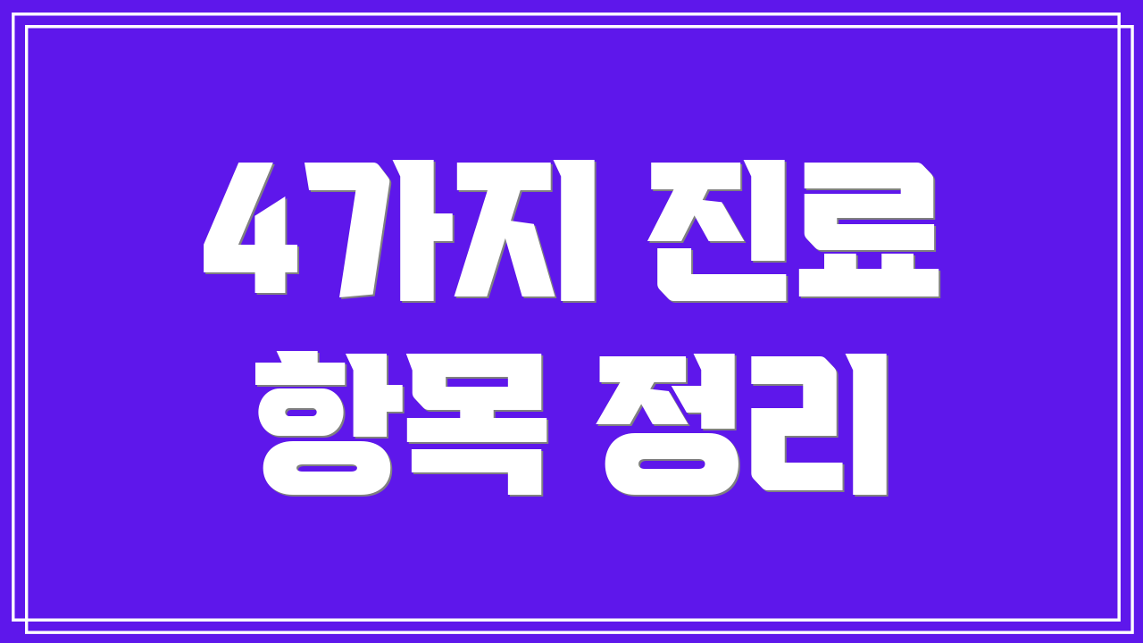 4가지 진료 항목 정리
