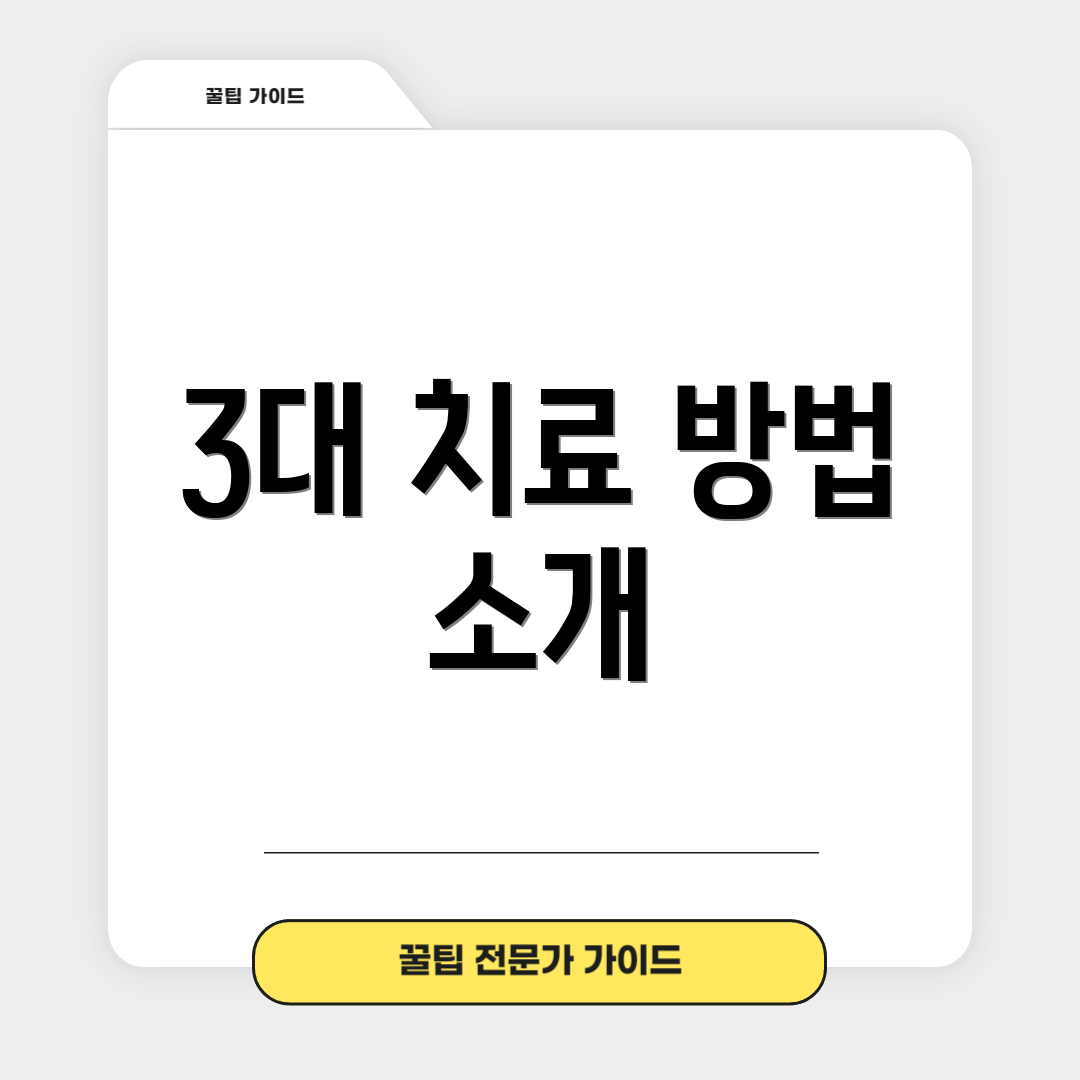 3대 치료 방법 소개
