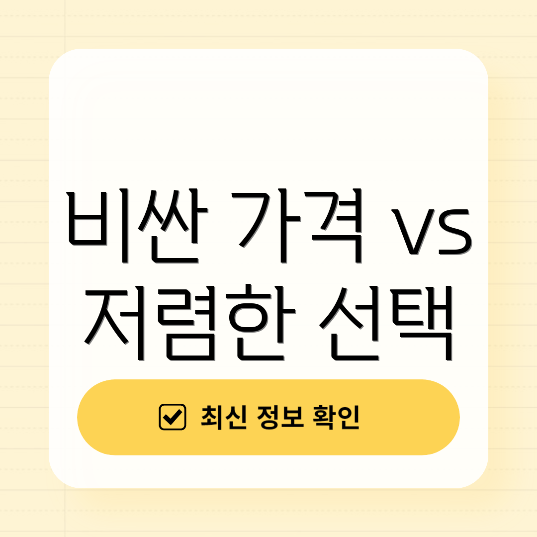 비싼 가격 vs 저렴한 선택