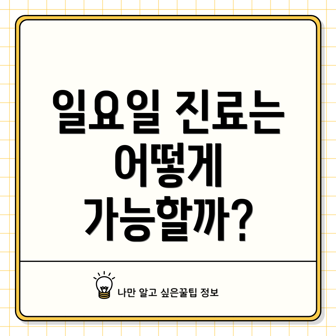 일요일 진료는 어떻게 가능할까?