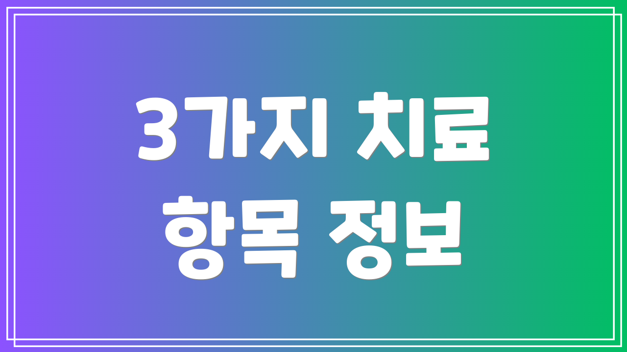 3가지 치료 항목 정보