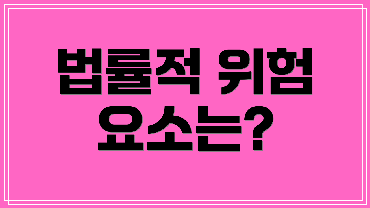법률적 위험 요소는?