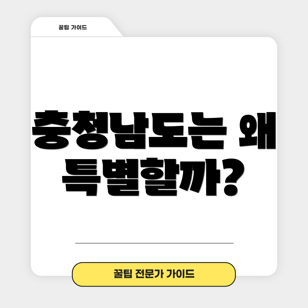 충청남도는 왜 특별할까?