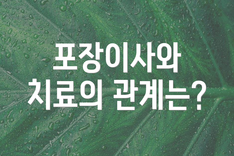 포장이사와 치료의 관계는?