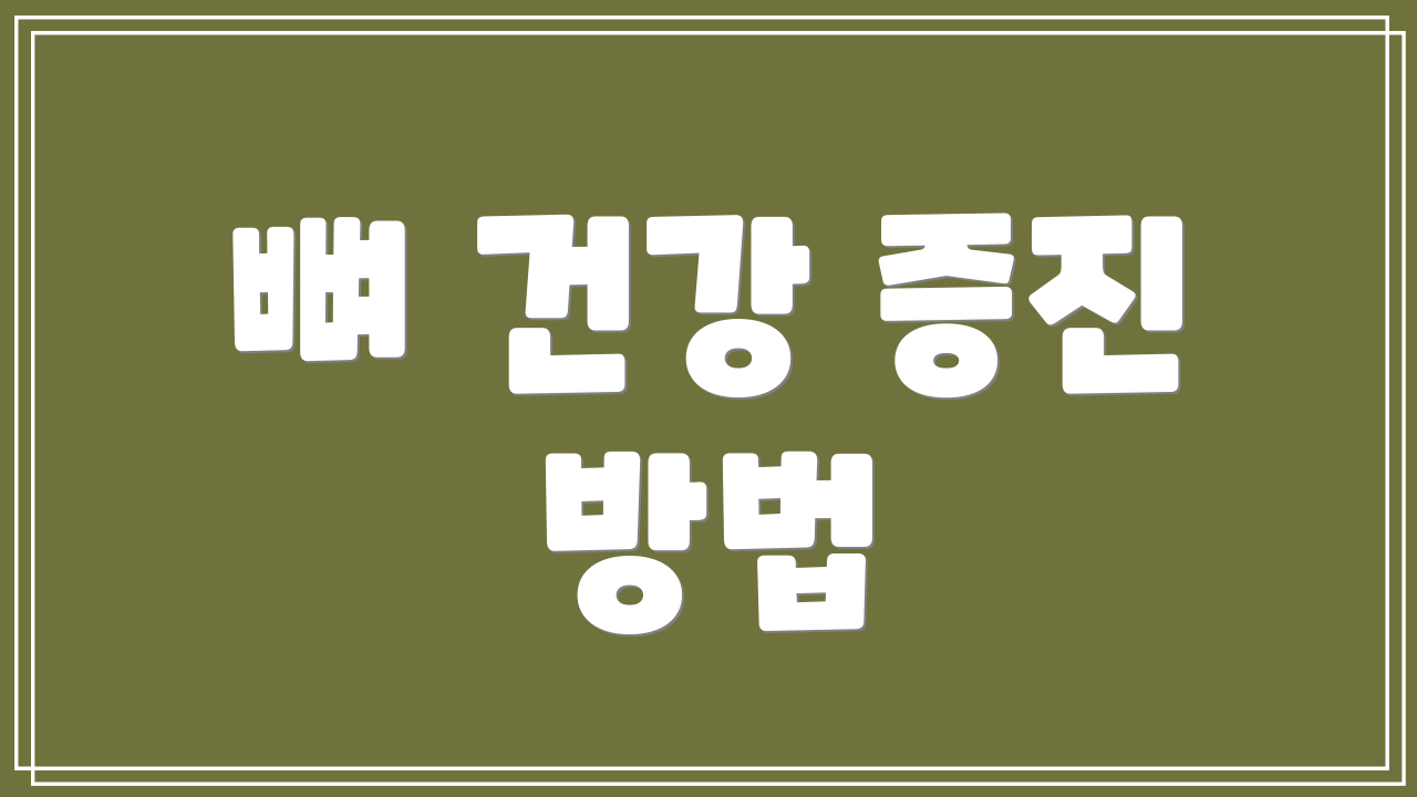 뼈 건강 증진 방법
