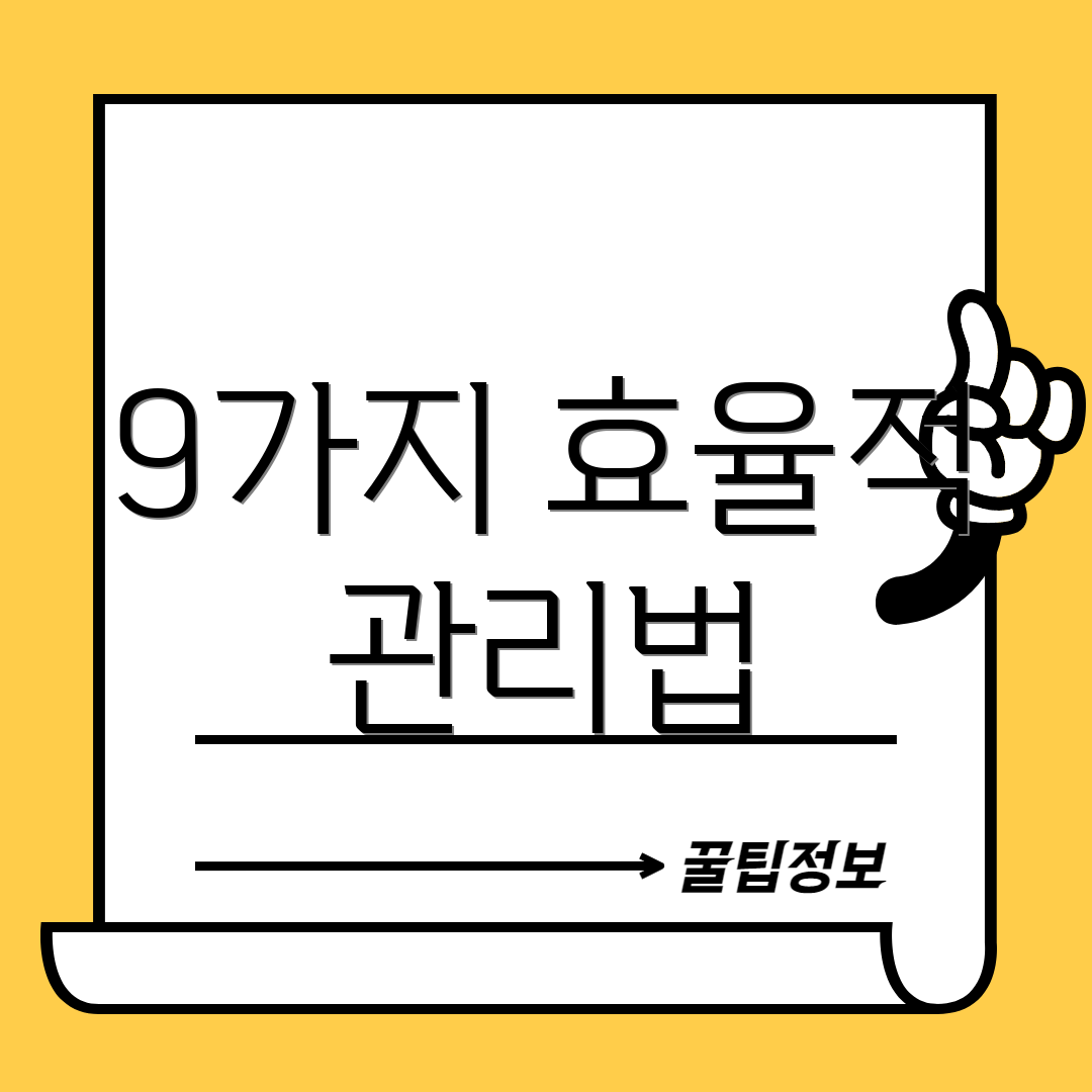 9가지 효율적 관리법