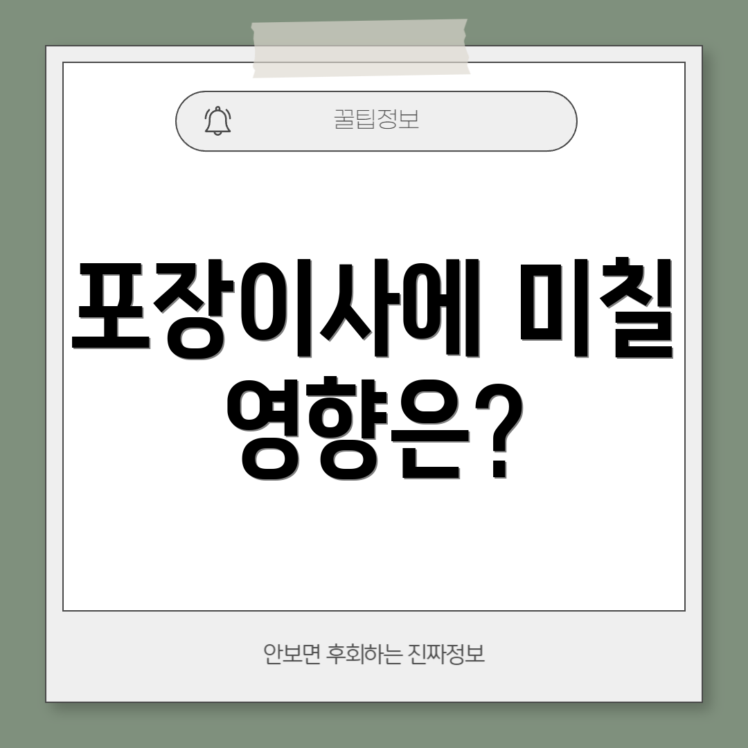 포장이사에 미칠 영향은?