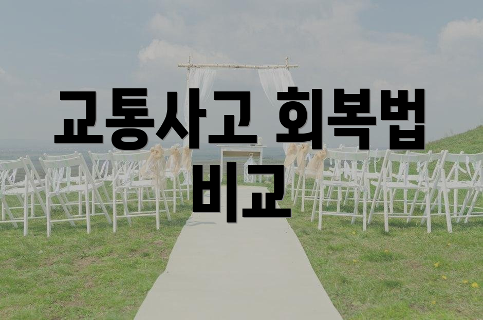교통사고 회복법 비교