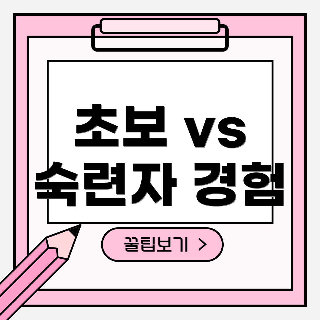 초보 vs 숙련자 경험