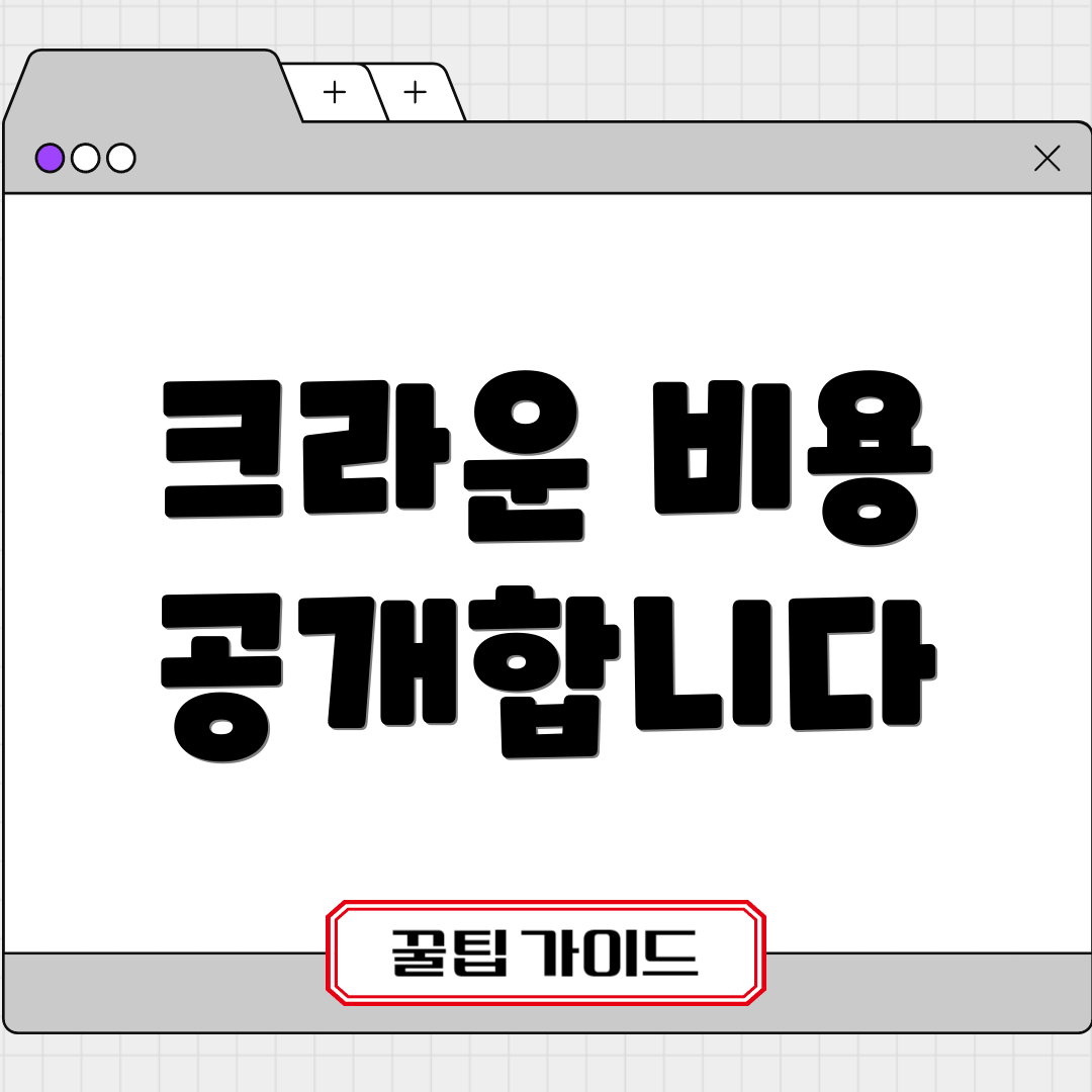 크라운 비용 공개합니다