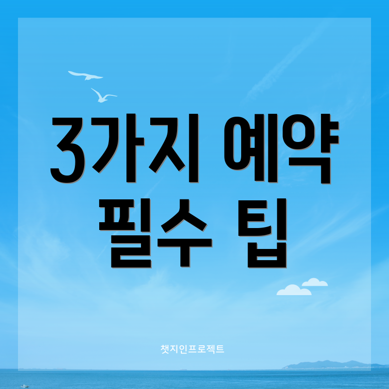 3가지 예약 필수 팁
