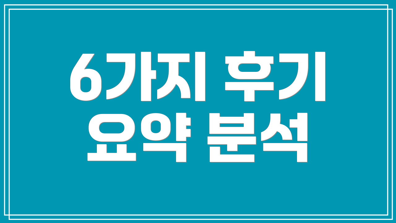 6가지 후기 요약 분석